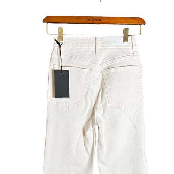 NWT RE/DONE High Rise Stove Pipe Jeans Comfort Stretch Raw Hem Ecru 23 - Picture 8 of 16